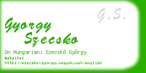 gyorgy szecsko business card